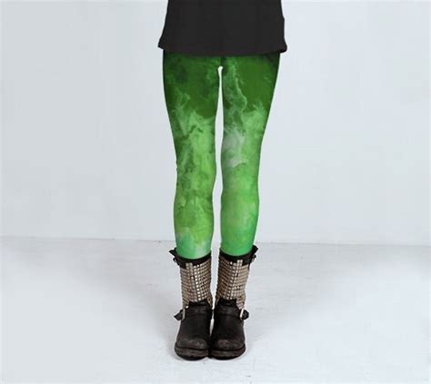 Lime Green Leggings Printed Leggings St Patricks By Lizmosloft