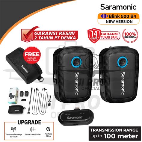 Jual Saramonic Blink 500 B4 New Version Tx Tx Rxdi Wireless Mic For