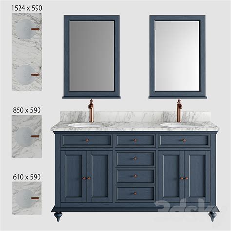 Keller Double Vanity For Undermount Sinks Vintage Navy Blue