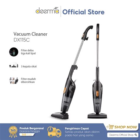 Jual Deerma DX115C Portable Handheld 2 In 1 Silent Vacuum Cleaner Home