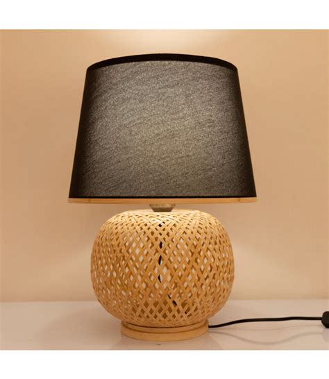 Bamboo Webbing Table Lamp Natural Handmade Graham D32xH47cm