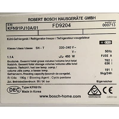 762litre Bosch KFN91PJ10A/01 FD9204 - Lot 1215463 | ALLBIDS