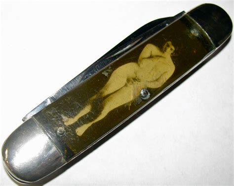Antique Risque Nude Women Pocket Knife Etsy
