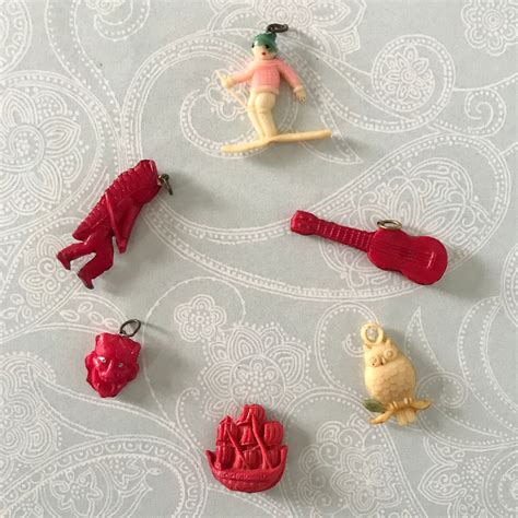 Lot Of 6 Vintage Celluloid Cracker Jack Charms Indian Devil Etsy