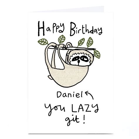 Buy Personalised Lindsay Kirby Birthday Card You Lazy Git For Gbp 2