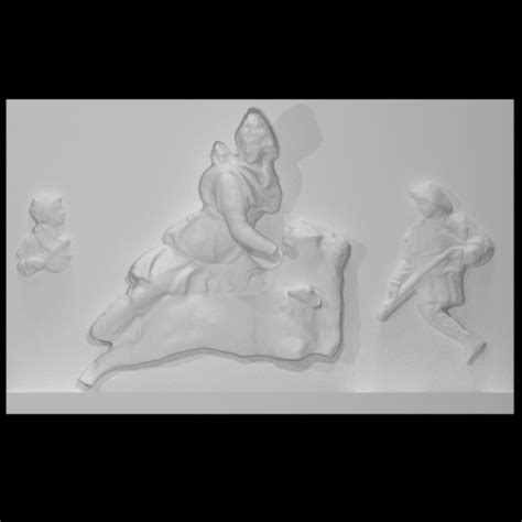 3D Printable Relief Of Mithras Killing A Bull By Scan The World