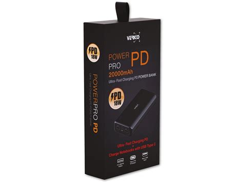 Verico Usb Powerbank Power Pro Pd V Mah Schwarz