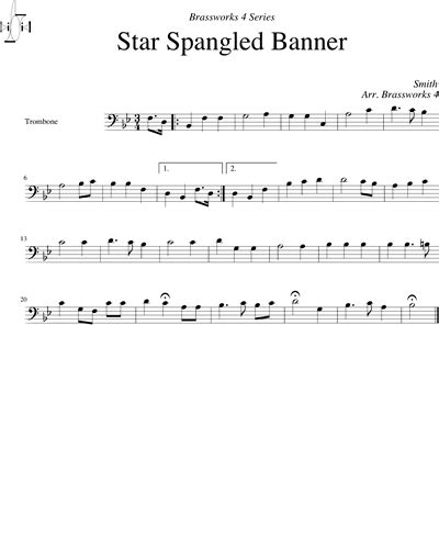 The Star Spangled Banner Trombone Sheet Music By John Stafford Smith Nkoda Free 7 Days Trial