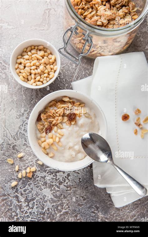 oatmeal porridge top view  res stock photography  images alamy