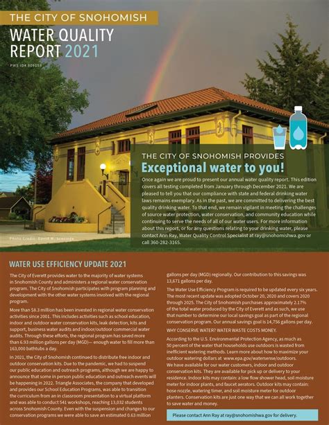 Water Quality Report | Snohomish, WA - Official Website