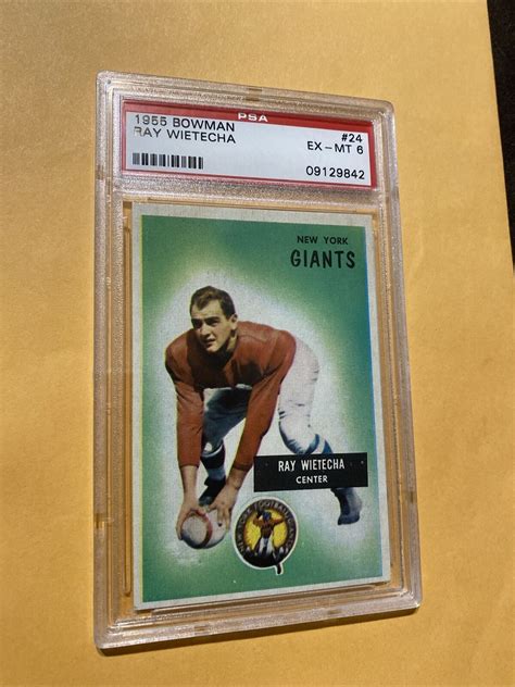 1955 Bowman Football 24 Ray Wietecha PSA 6 EX MT New York Giants EBay