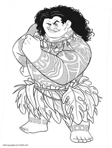 Moana cartoon coloring pages || COLORING-PAGES-PRINTABLE.COM