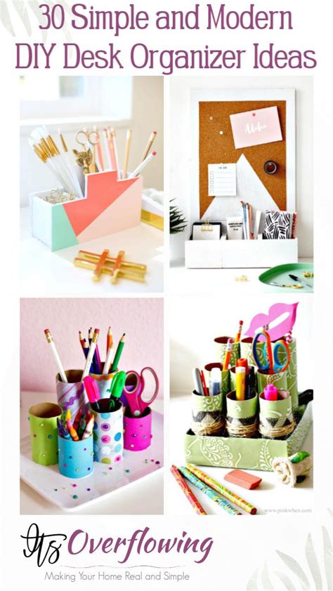 30 Simple and Modern DIY Desk Organizer Ideas • Its Overflowing