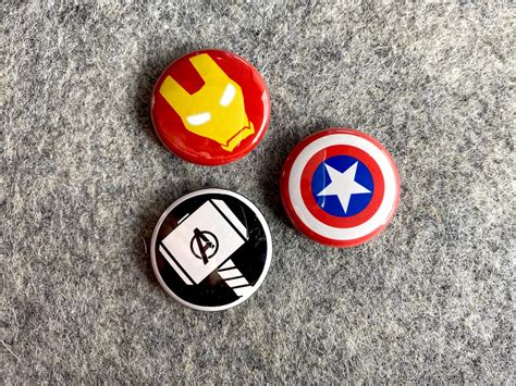 Superhero Pins 45 Super Hero Designs Marvel Dc Comic Etsy