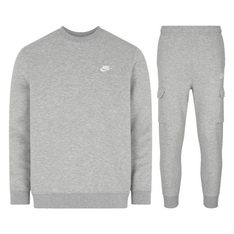 Nike Sportswear Mens Club Fleece Cargo Tracksuit Grey