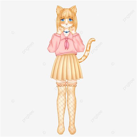 Humanoid White Transparent Humanoid Animal Cat Cartoon Cat Human