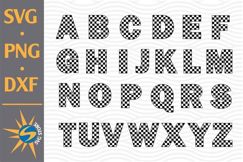 Checkered Letters Svg Png Dxf Digital Files Include Cut