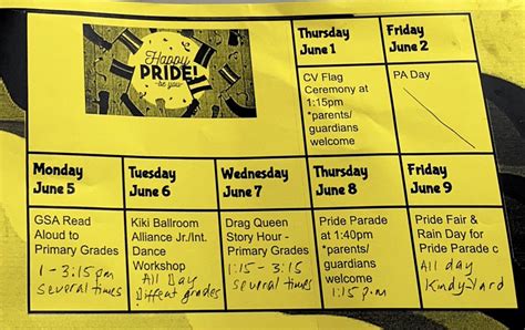 Chanel Pfahl On Twitter This Weeks Pride Schedule At Tdsb Carleton