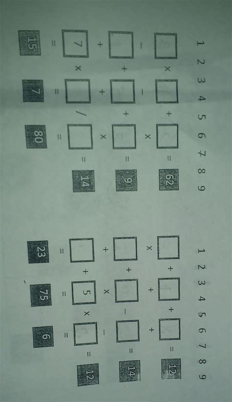 CUADRO MÁGICOEscribe un número del 1 al 9 en cada recuadro sin repetir