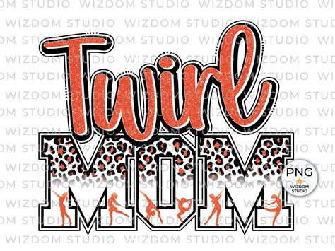 Twirl Mom Png Image Leopard Twirling Orange Design Etsy