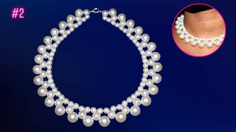 2 How To Make Pearl Necklace Jewelry Making At Home Diy Pearl Necklace Aarvis Creations