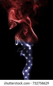 United States America Smoke Flag Isolated Stock Photo