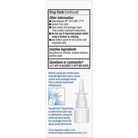 2 Pack Nasalcrom Nasal Allergy Symptom Controller Spray 0 44oz Each Ebay