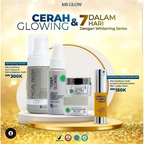 Ms Glow Paket Whitening Luminous Acne Ultimate Whitecell Dna