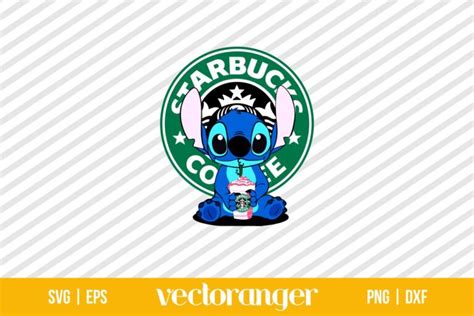 Stitch Drinking Starbucks Coffee Svg Vectoranger