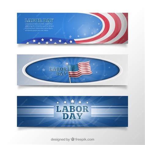 Free Vector | Labor day banners