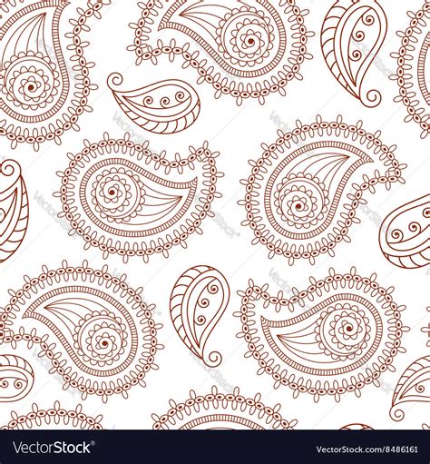 Henna Tattoo Mehndi Style Seamless Background Vector Image