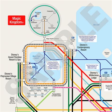 Walt Disney World Transportation Map on Premium Luster Photo Paper - Etsy