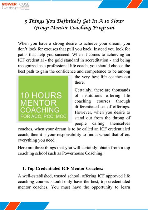 10 Hour Group Mentor Coaching Program By Jennifer Powers Issuu