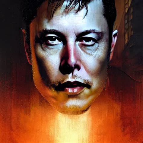 Elon Musk Hyperrealistic Portrait Bladerunner Stable Diffusion