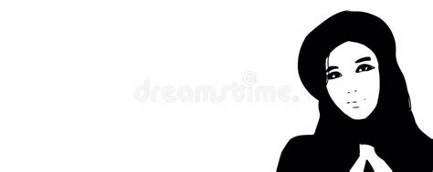 Asian Woman, Beauty Background. Black and White Portrait of Chinese ...