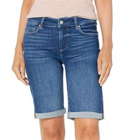 Paige Shorts Paige Shorts Womens 26 Blue Jax Knee Short Denim