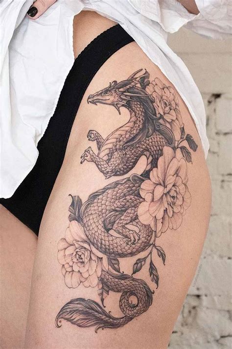 Dragon Tattoos For Women On Thigh