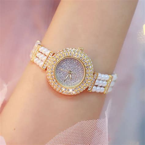 Buy 2018 New Pearl Band Women Watch Woman Rhinestone