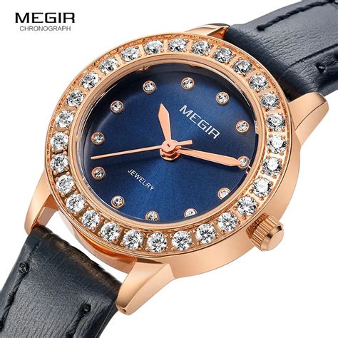 Megir Fashion Luxury Quartz Watches For Women Leather Band Simple