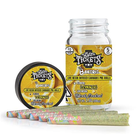 Lift Tickets Lemon Og X Black Orchid 05g Infused Pre Roll Multipack 5 Hybrid Leafly