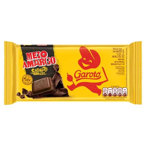 Chocolate Garoto Meio Amargo G Supermercado Soares Loji