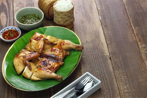 Gai Yang Thai Style Grilled Chicken Stock Image Image Of Grilled