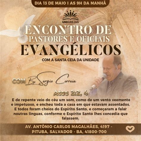 Encontro de Pastores e Oficiais Evangélicos o Bispo Sérgio Corrêa