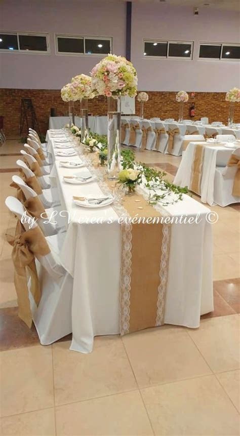 D Coration Mariage Toile De Jute Touche De Rose P Le Baptism Party