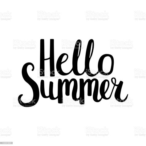 Hello Summer Lettering Stock Illustration Download Image Now