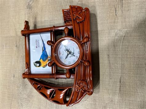 Plastic Brown Boat Clock Photo Frame For Decoration Size 35mm