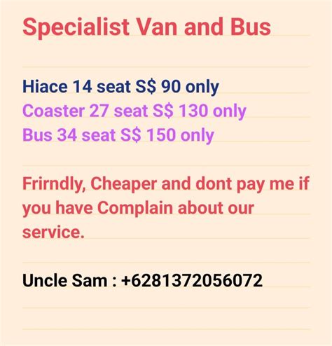 Van Hiace Bus Batam Driver Rental Car Batam Rent Car Batam Batam