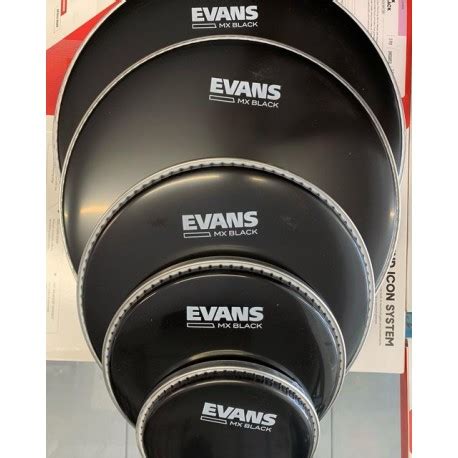 JUEGO DE PARCHES EVANS PARA MULTITENOR 6 8 10 12 Y 13 SERIE MX BLACK