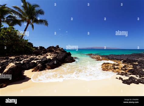 Blue Sky At Secret Beach Makena Maui Hawaii Stock Photo Alamy