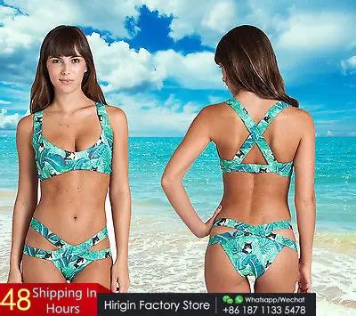 Vrouwen Sexy Badmode Push Up Paded Bikini Set Bandage Gedrukt